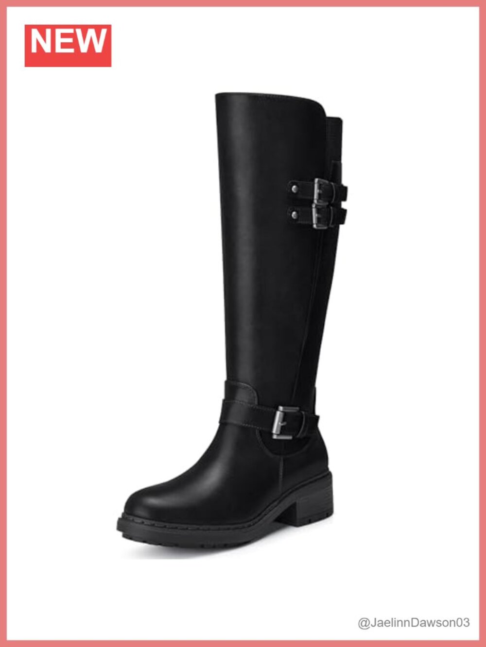 SHIBEVER Women's Knee High Boots Round Toe Faux Leather Zipper Riding Boots